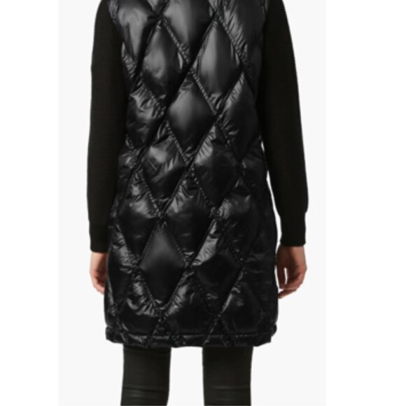 Stylish Black Quilted Women's Puffer Coat. Mixed Media Design. XS-S. - Picture 14 of 14
